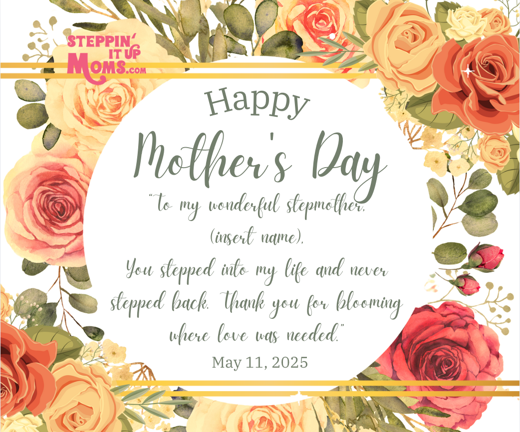 Blooming Heart Stepmom Mother’s Day Card | Digital Animated eCard with Music | Customizable Bonus Mom Greeting | Instant Download