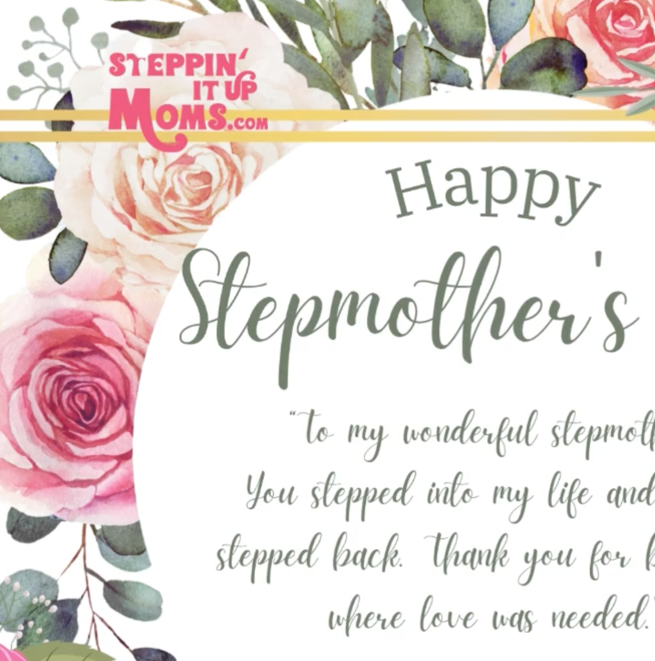 Blooming Heart Stepmother's Day Card | Digital Animated eCard with Music | Instant Download